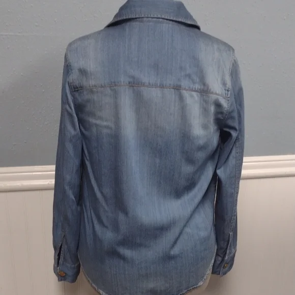 CAbi Light Blue Jean Jacket Style #6255 Western Rodeo Farm Festival - Picture 8 of 14